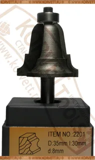 2201-35 Al.Фреза кромочная фигурная D35 H30 Х8 (2) — хвостовик 8 мм, диаметр 35 мм — артикул 2201-35al