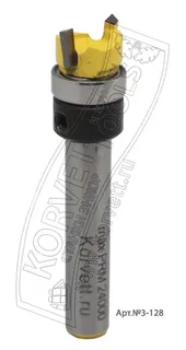 32-41261B. Фреза кромочная прямая в/п для врезки петель D12,7 H6.0 TL57 Х8 #23665 — хвостовик 8 мм, диаметр 12.7 мм — артикул 32-41261B