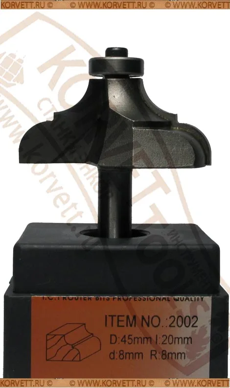 2002-8 Gl.Фреза кромочная калевочная R8 D45 H20 Х8, артикул 2002-8 — вид 1