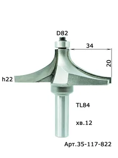 35-117-822.Фреза фигирейная горизонтальная н/п D82 H22,5 TL84 X12 #16410 — хвостовик 12 мм, диаметр 82 мм — артикул 35-117-822